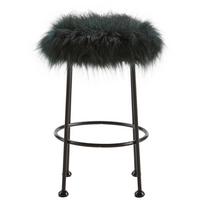HOKER LUZIE - zielony/czarny, Modern, futro/metal (30/50cm) - Bessagi Home