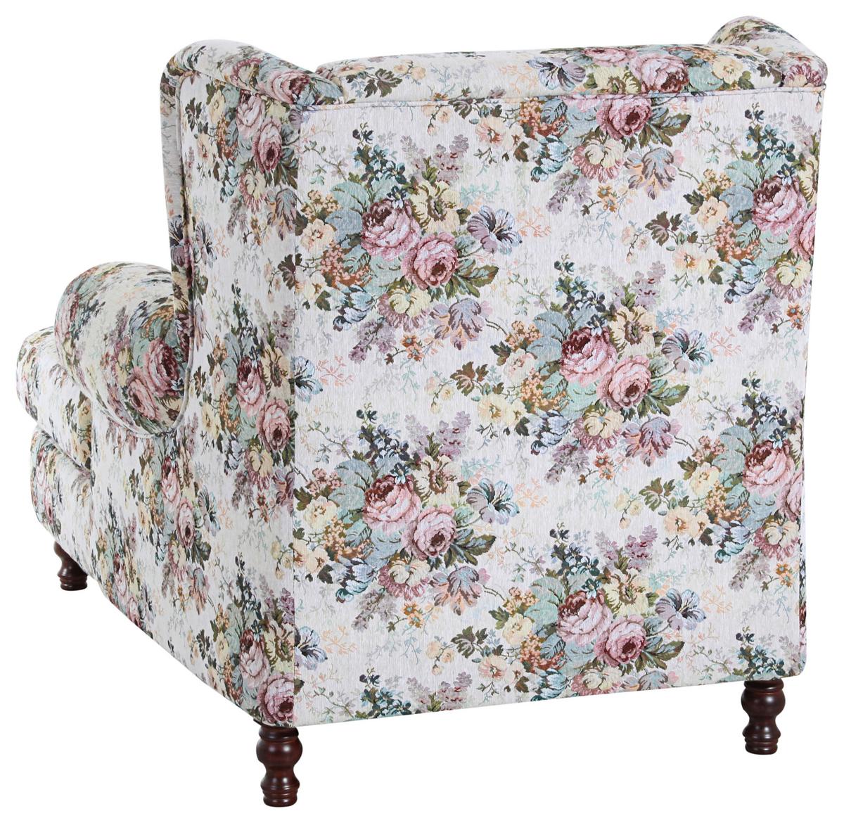 XXL-Sessel Mareille Weiß - Nussbaumfarben/Rosa, Design, Holz/Textil (103/103/149cm) - Max Winzer