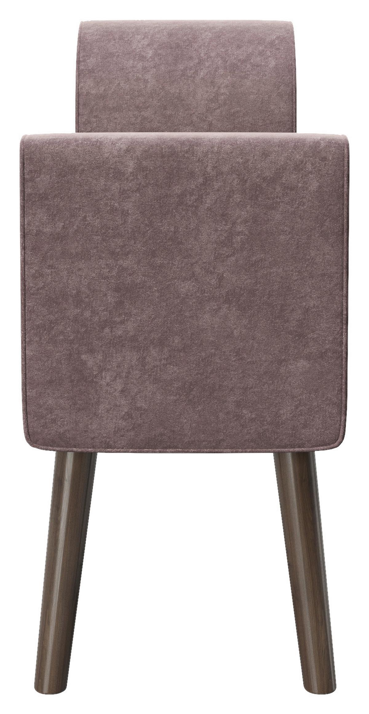 PLAYBOY Hockerbank Tiffany Samt Rosa H: 54,5 cm Füße Holz - Walnussfarben/Rosa, MODERN, Holz/Textil (92,7/54,5/30cm) - Playboy