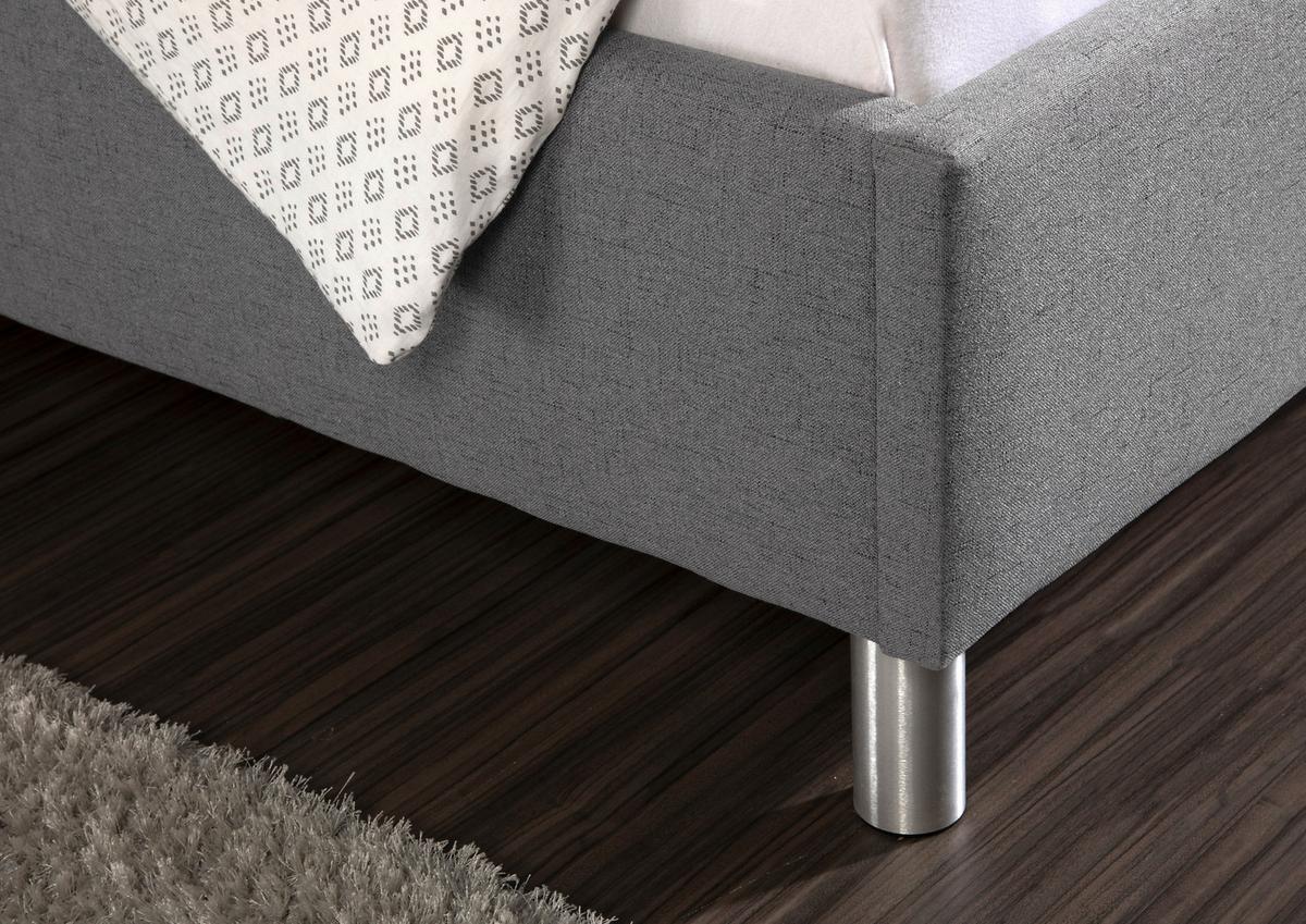Polsterbett Ray Grau Webstoff ca. 140x200 cm - Alufarben/Grau, MODERN, Textil/Metall (140/200cm) - Livetastic