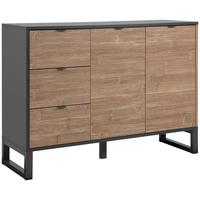 KOMODA SUMATRA - antracytowy/kolor naturalny, Konventionell, materiał drewnopochodny/tworzywo sztuczne (120/88/40cm) - Carryhome