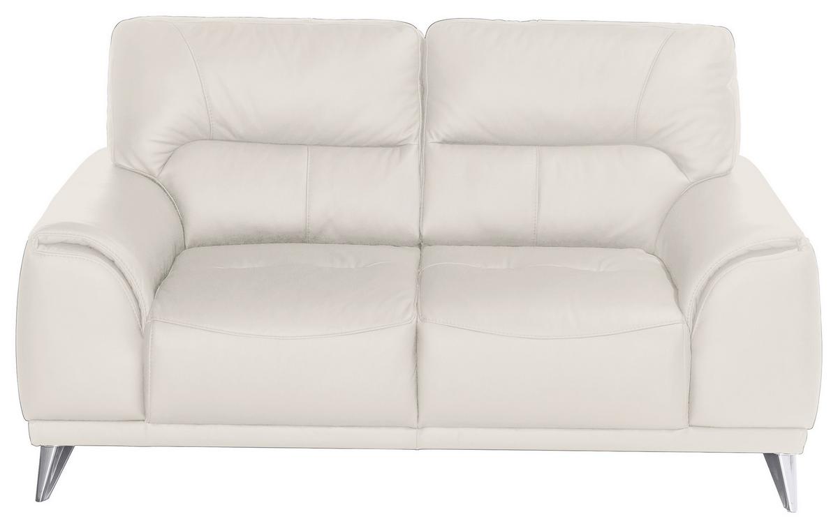 Zweisitzer-Sofa "Frisco" , weiß - Chromfarben/Weiß, MODERN, Textil/Metall (166/92/96cm) - MID.YOU