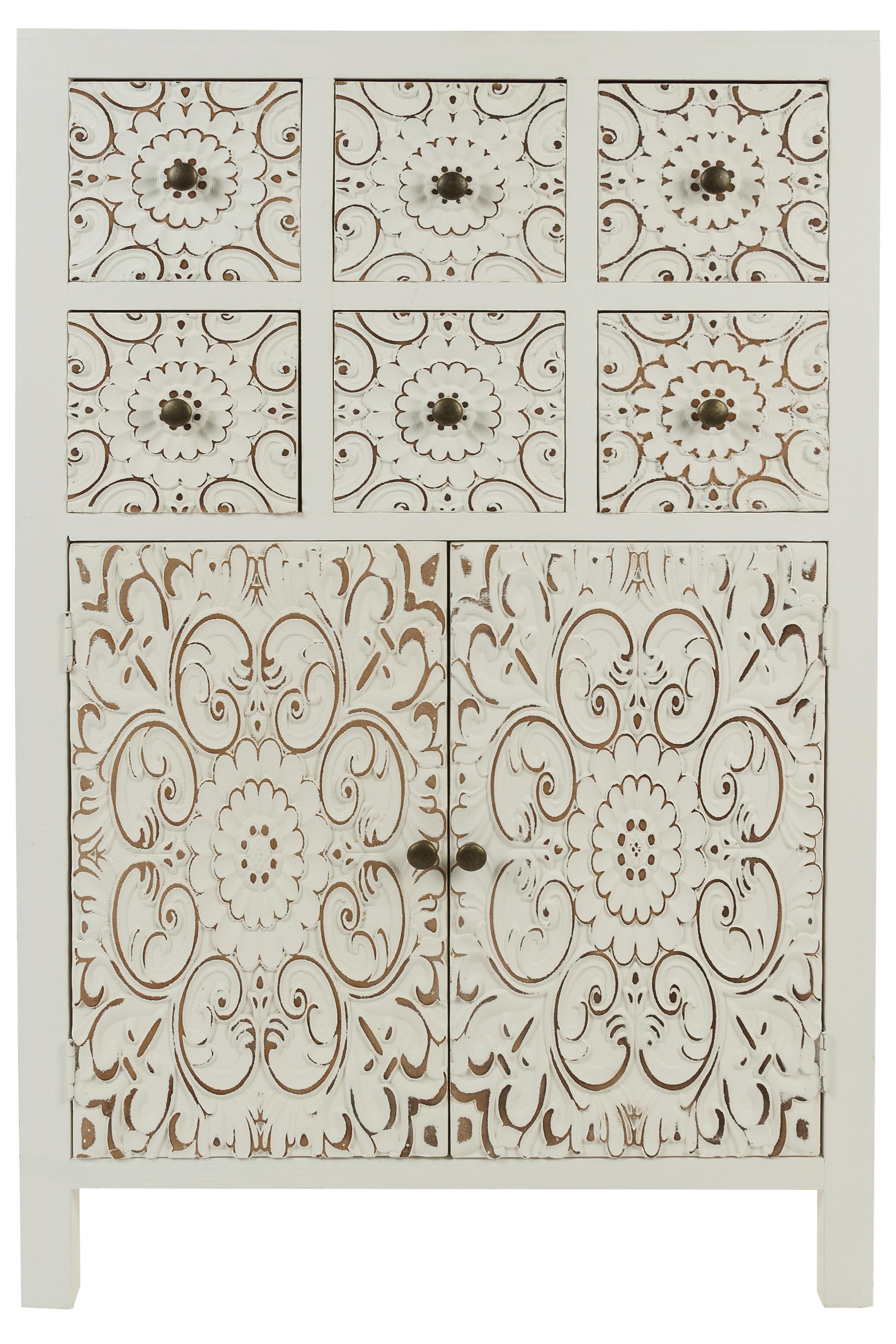 KOMMODE in Weiß/Goldfarben - Goldfarben/Weiß, Holz (63/101/26cm)