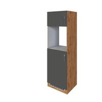 Held Backofen-/Kühlschrank Umbauschrank ca.60cm Anthrazit - Chromfarben/Anthrazit, MODERN, Holzwerkstoff/Metall (60/200/60cm) - Held