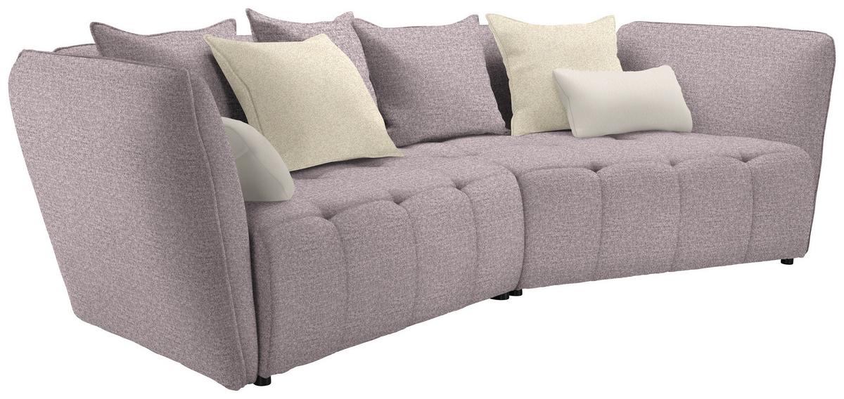 Canapea Boxspring SOFI - liliachiu/crem, Modern, textil (294/93/152cm) - Premium Living