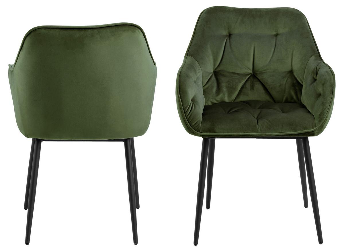 KRZESŁO Z PODŁOKIETNIKAMI BROOKE -TREND- - zielony/czarny, Trend, metal/tkanina (58/83/55cm) - Livetastic