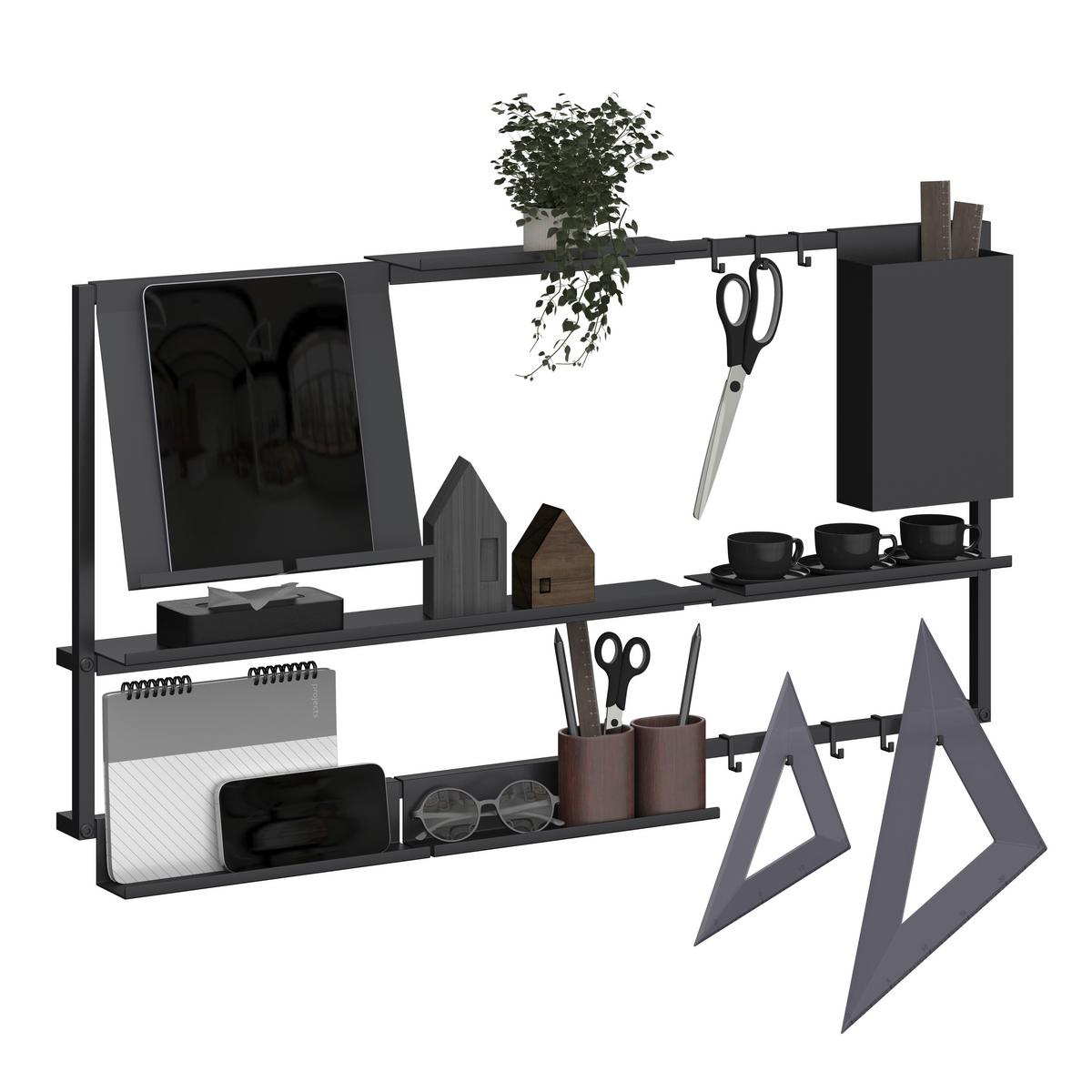 Haken-Set Systemstyle Schwarz - Schwarz, MODERN, Metall (0,5/2,7/3cm) - System Style