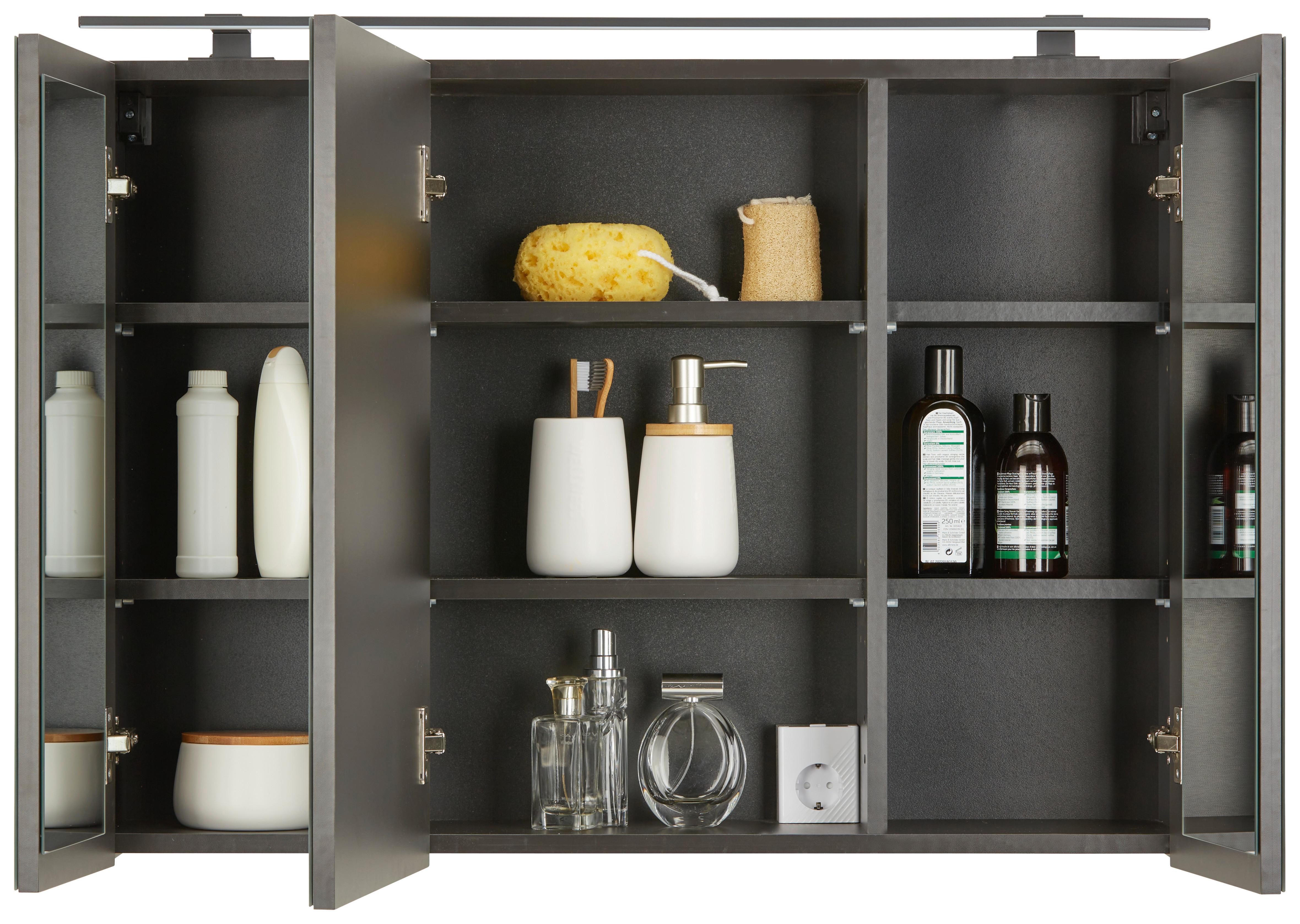SPEGELSKÅP TIMBER -EXKLUSIV- - Modern, metall/trämaterial (90/65/20cm) - Premium Living