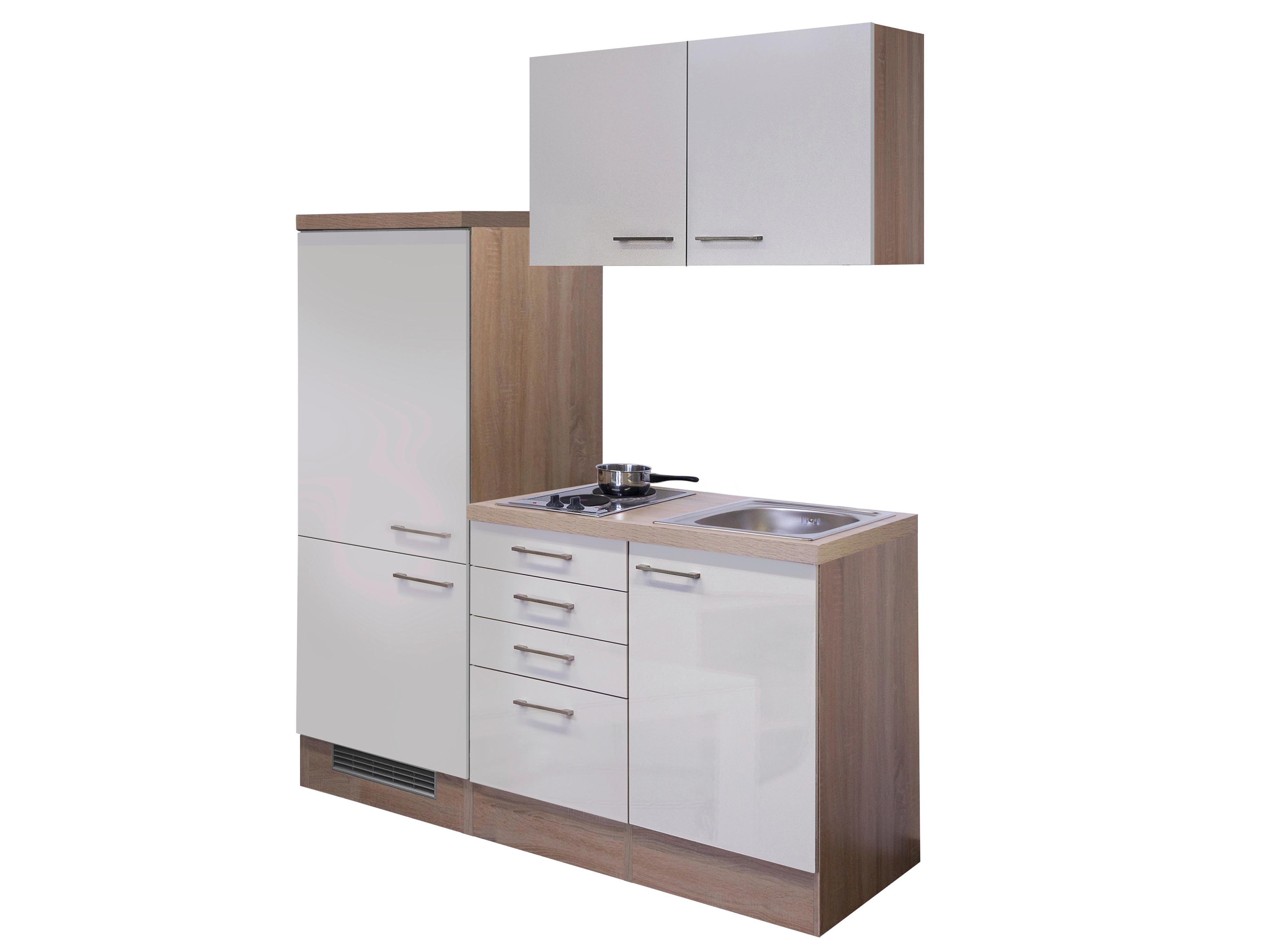 Kuhinjski Blok Z Aparati Nepal, Kašmir, Barva Hrasta - barve nerjavečega jekla/kašmir, Moderno, kovina/leseni material (160cm) - FlexWell