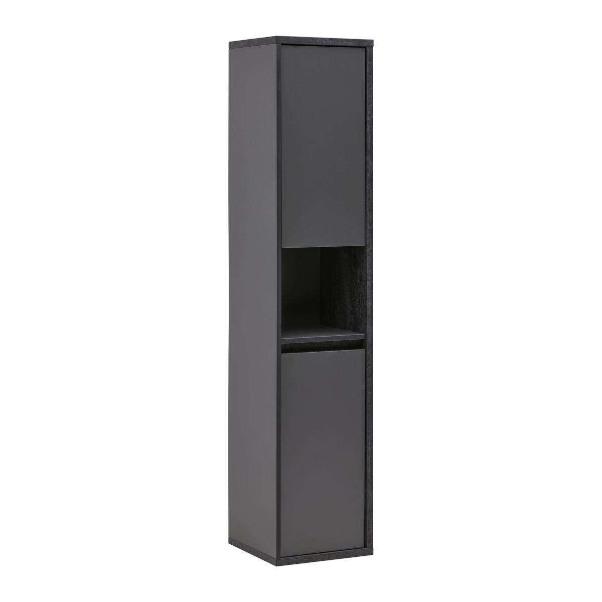 Hochschrank Camillo Anthrazit/Schwarz - Anthrazit/Schwarz, MODERN, Holzwerkstoff (35/170/38,5cm) - Mömax