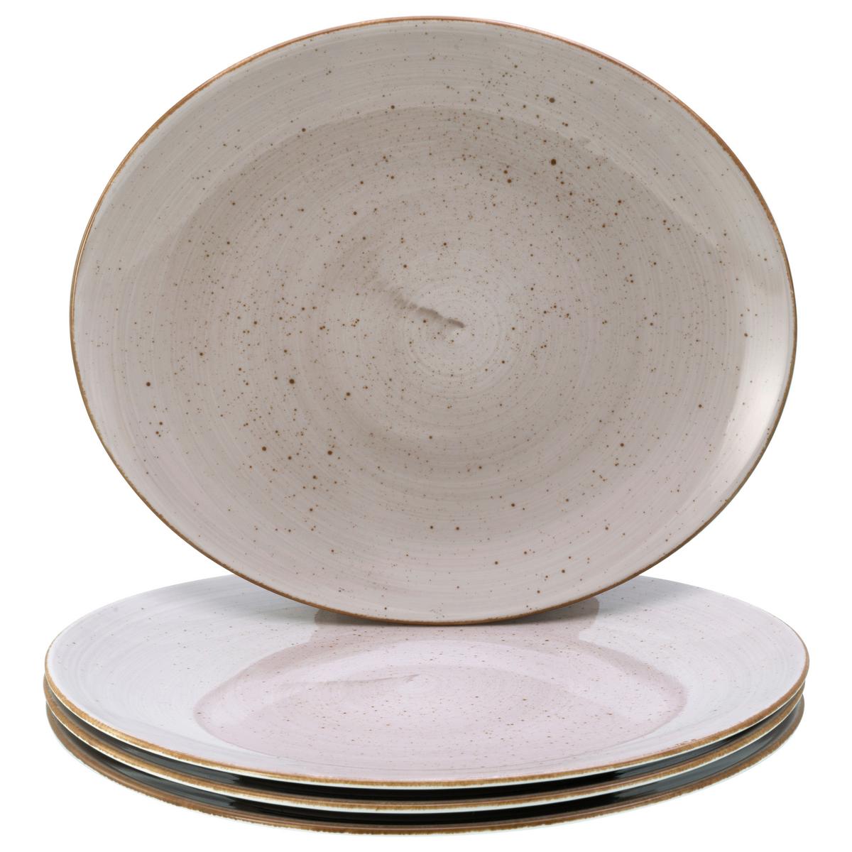 Set Krožnikov Za Zrezke Brown, 4-Delni - umazano rjava, Basics, keramika (30,5/26cm) - Creatable