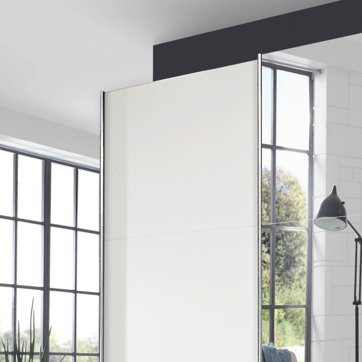 Ormar S Kliznim Vratima Level 36a - bijela/boje kroma, Moderno, staklo/drvni materijal (250/216/65cm) - Modern Living