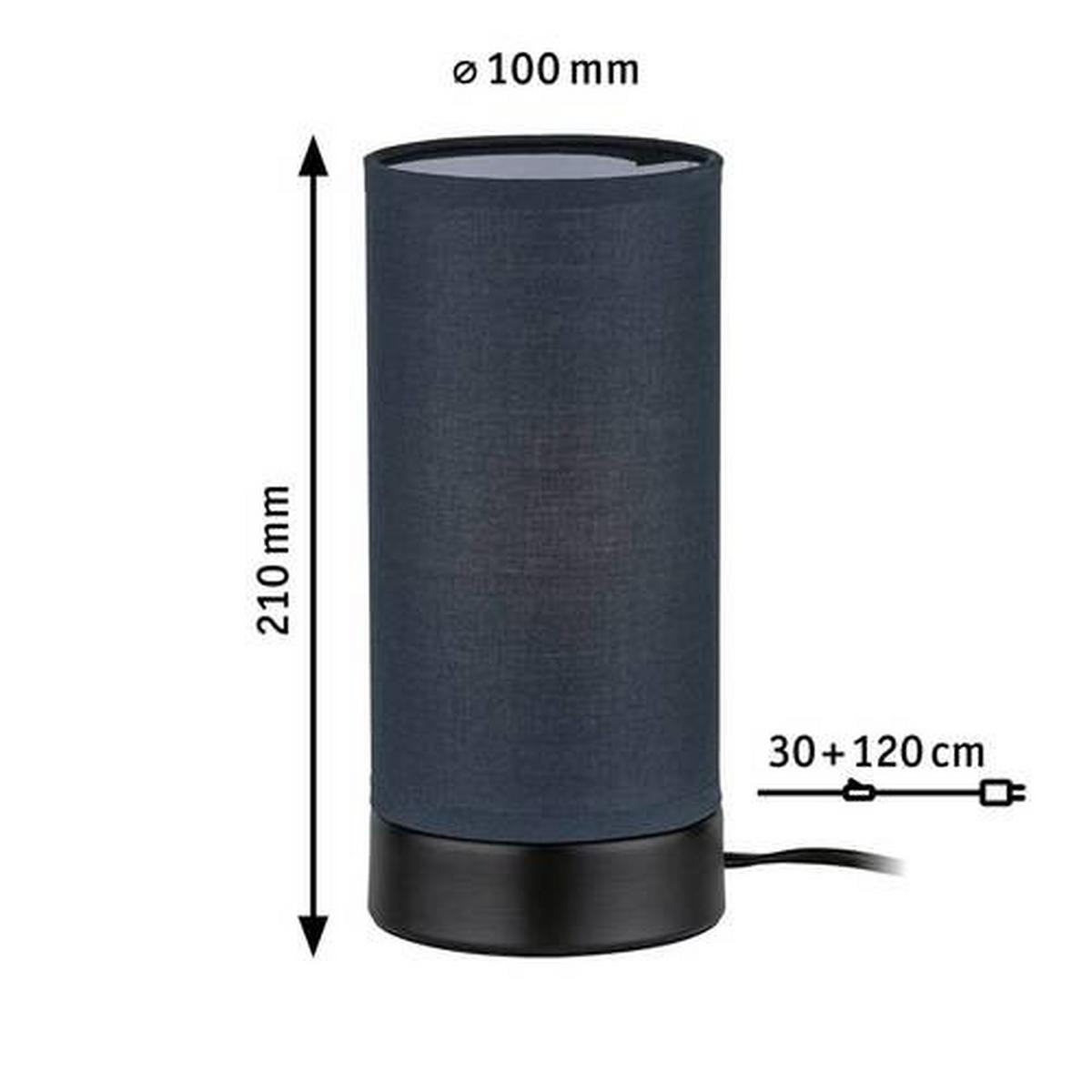 Tischleuchte Pia in Grau/Schwarz max. 25 Watt - Schwarz/Grau, Design, Textil/Metall (10/21cm) - Paulmann