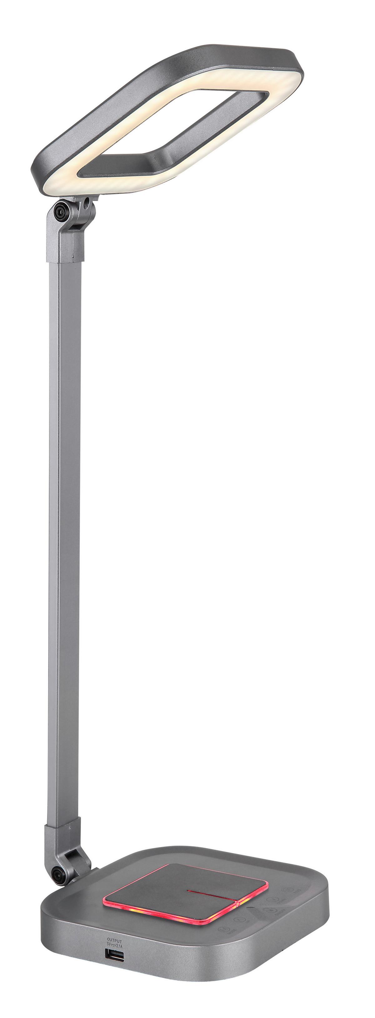 Namizna Led-svetilka Monaco, S Sijalko - siva/bela, Basics, kovina/umetna masa (14,5/14,5/43cm) - Globo