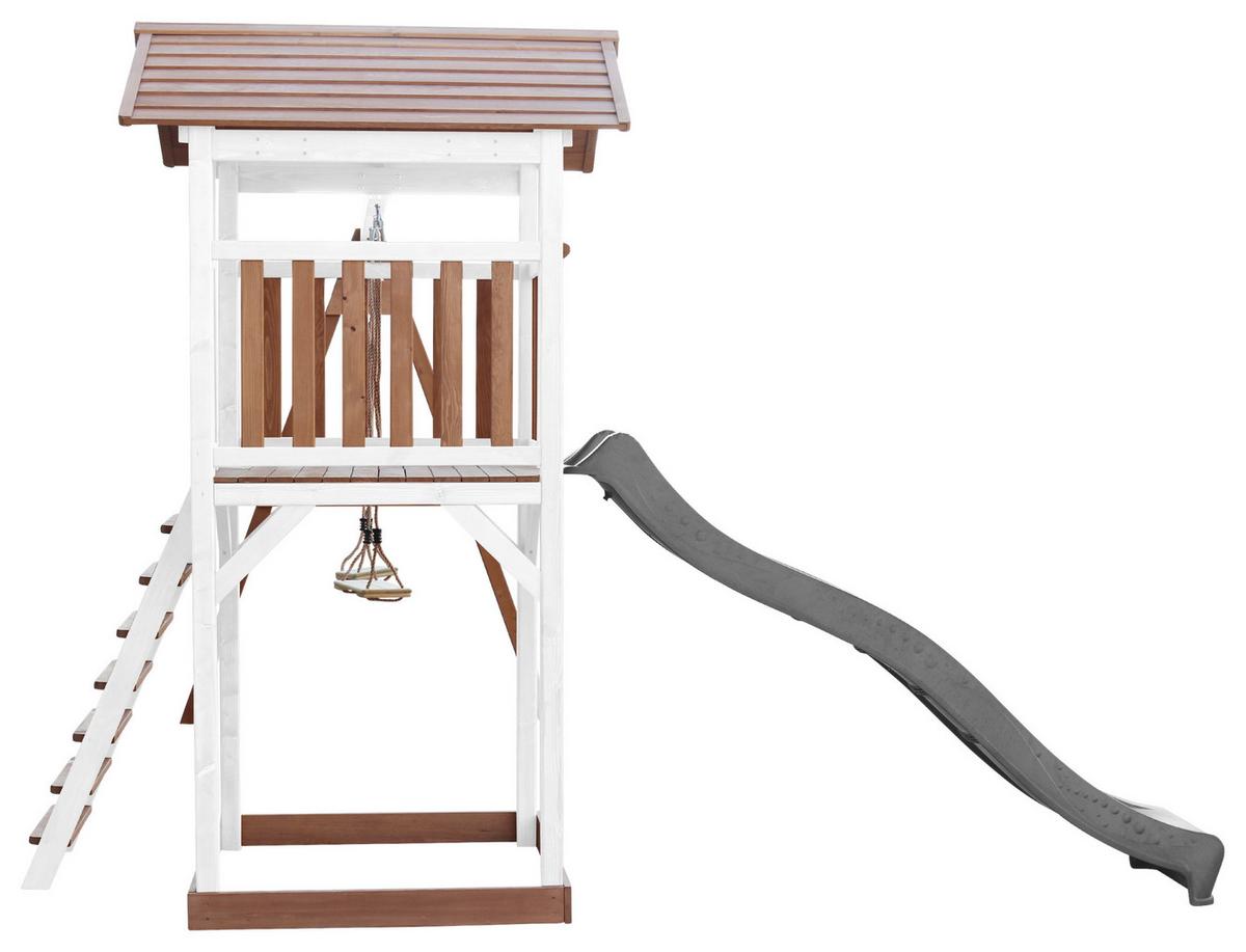 SPIELTURM A025.122.81 - Braun/Weiß, KONVENTIONELL, Holz/Kunststoff (356,6/241,9/349cm) - Ambia Garden
