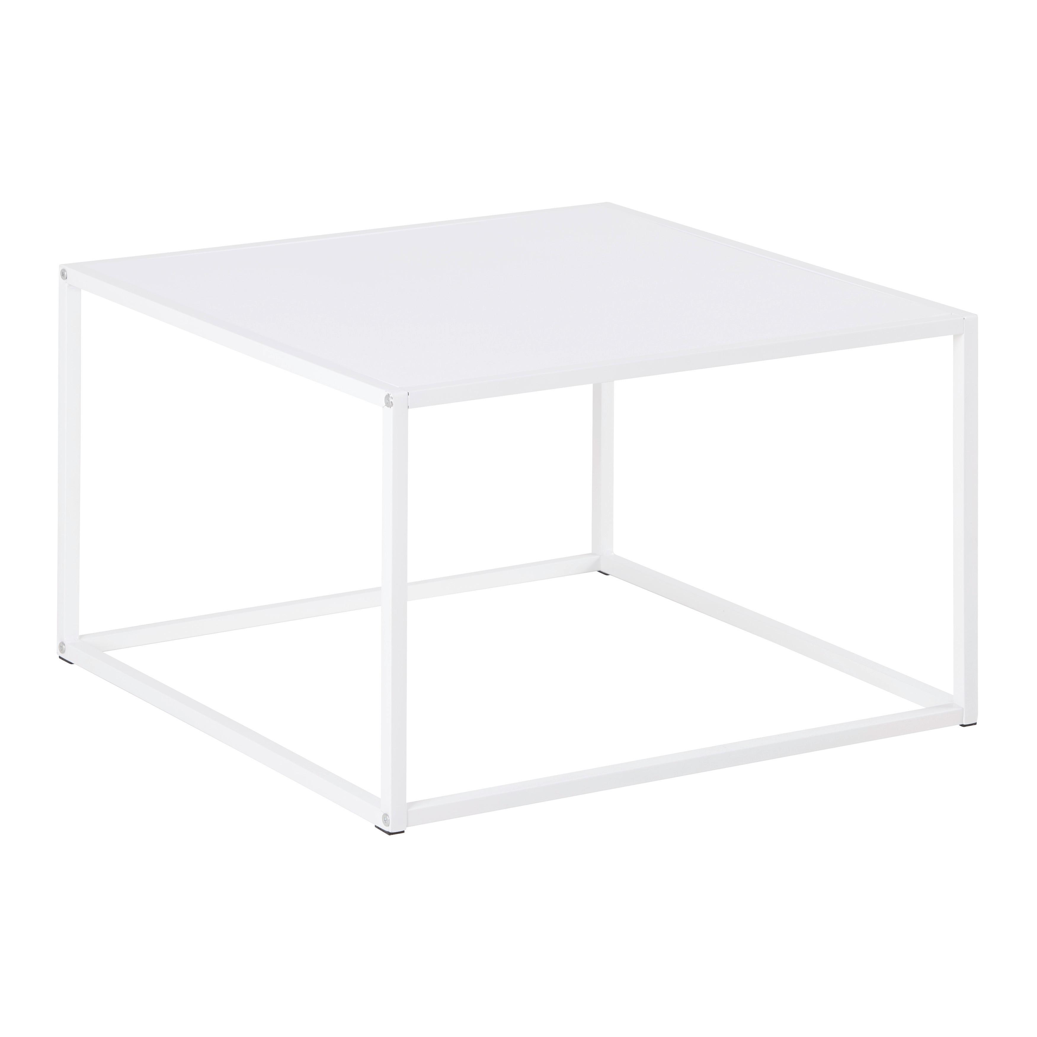 SOFFBORD KUBO -TOP- -BASED- - vit, Modern, metall/trämaterial (60/60/38cm) - Based