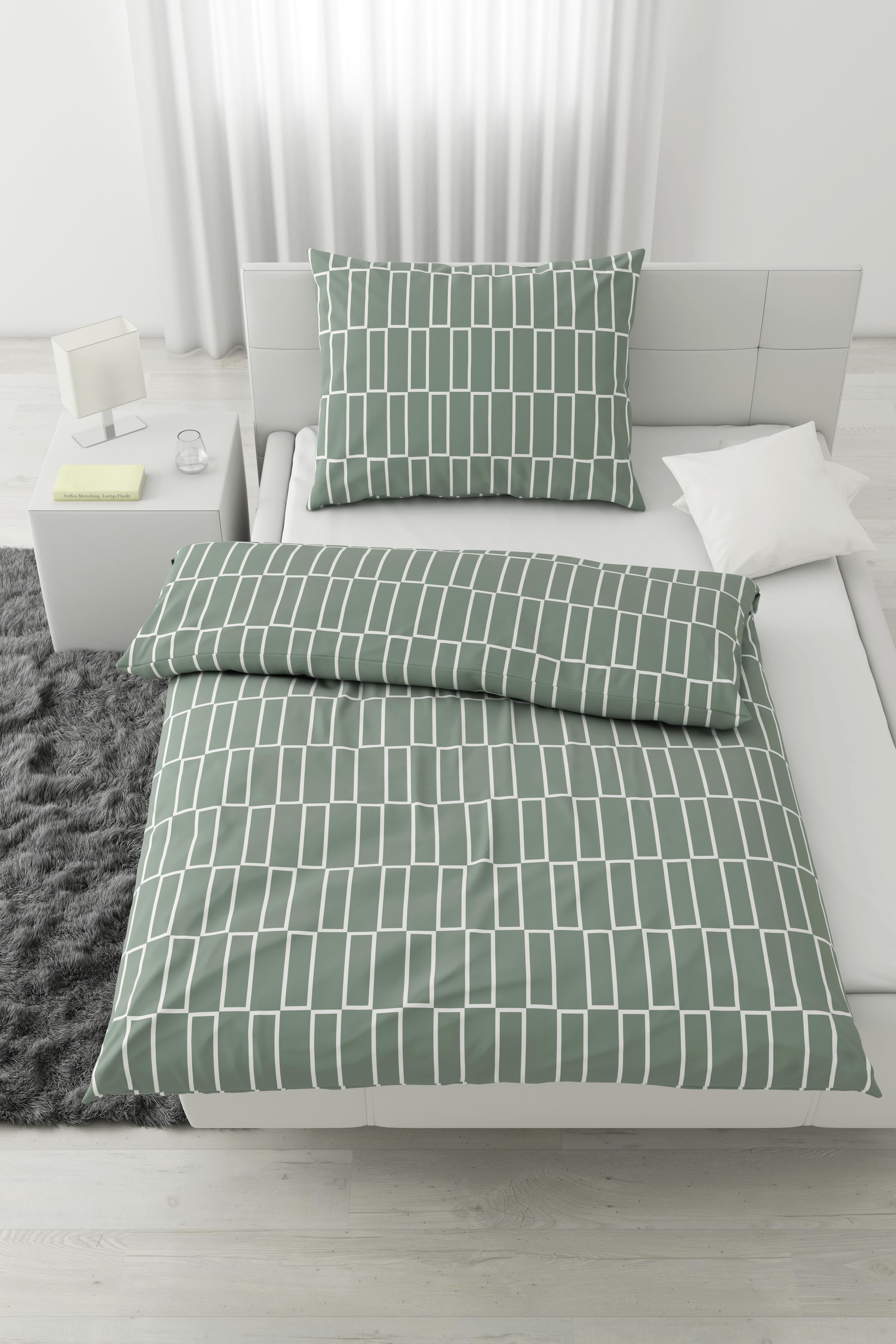 Bettwäsche Brigg ca. 160x210cm - Taupe/Schwarz, Textil (160/210cm) - Modern Living