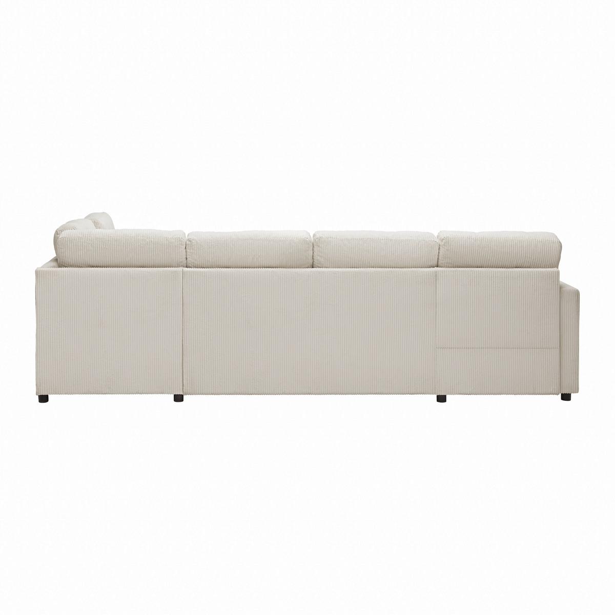 Wohnlandschaft Martina Acv Rechts Pearl - Beige/Schwarz, MODERN, Holz/Holzwerkstoff (276/89/204cm) - Mömax