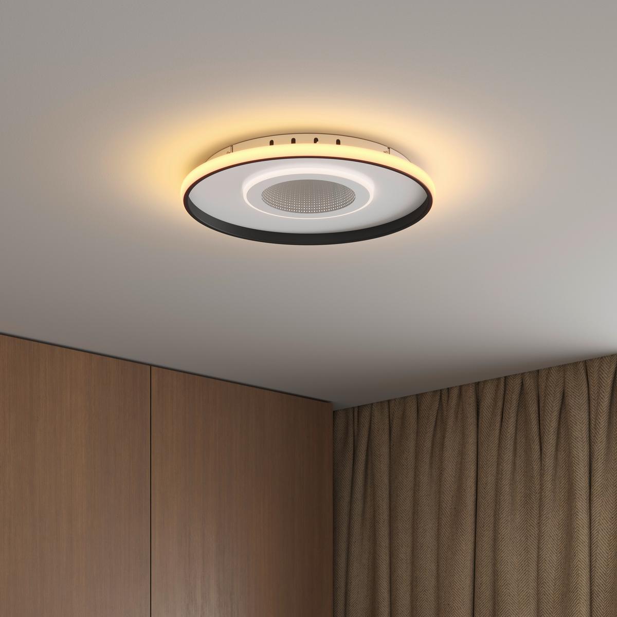 LAMPA SUFITOWA LED SALFORD *SBN* - czarny/biały, Trend, tworzywo sztuczne/metal (50/5,5cm) - Novel