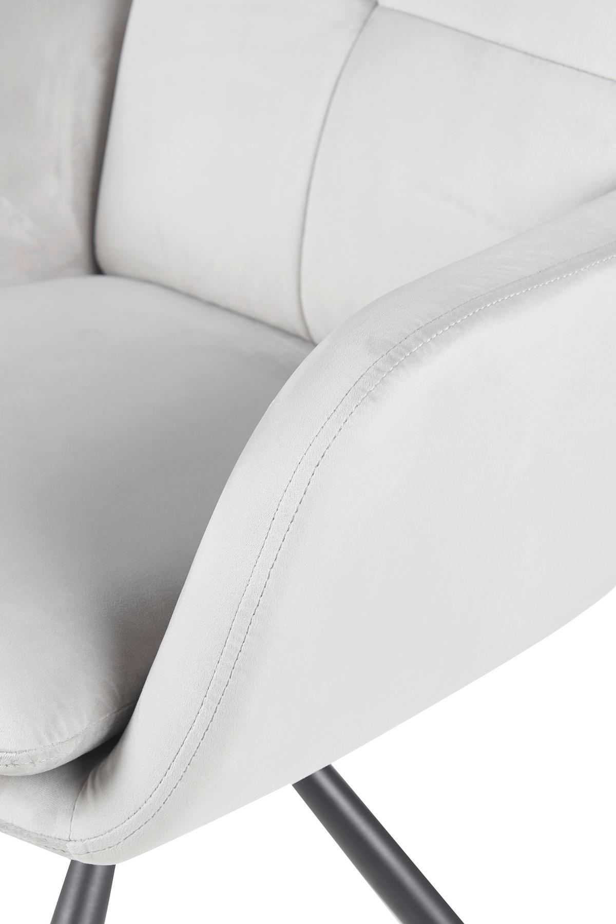 ARMLEHNSTUHL-SET PARMA S 2ER-SET - Hellgrau/Schwarz, MODERN, Textil/Metall (63/89/70cm) - MID.YOU