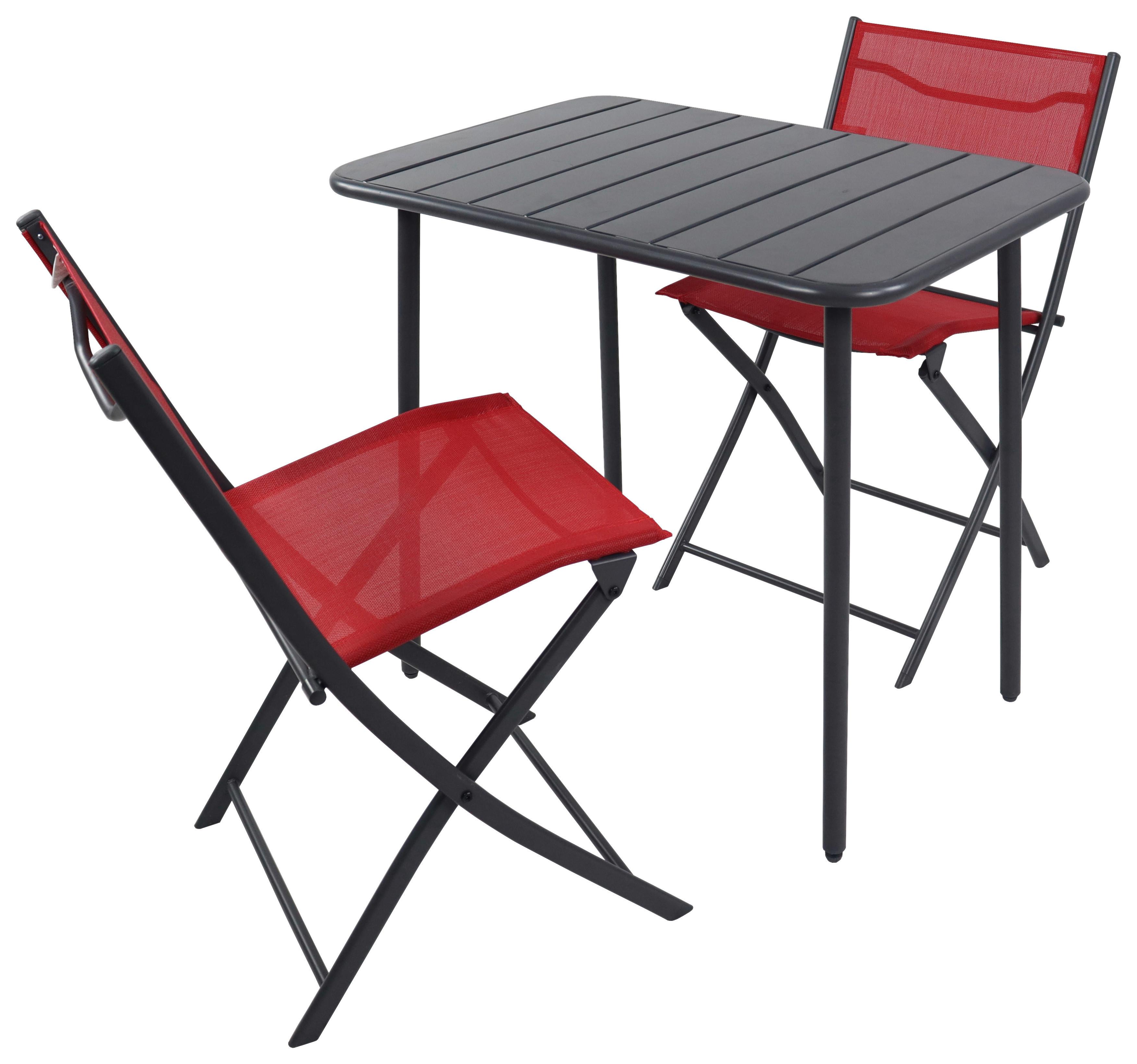 BALKONSET SUMILA - Rot/Schwarz, Modern, Kunststoff/Textil - Ambia Garden