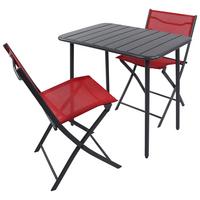 BALKONSET SUMILA - Rot/Schwarz, Modern, Kunststoff/Textil - Ambia Garden