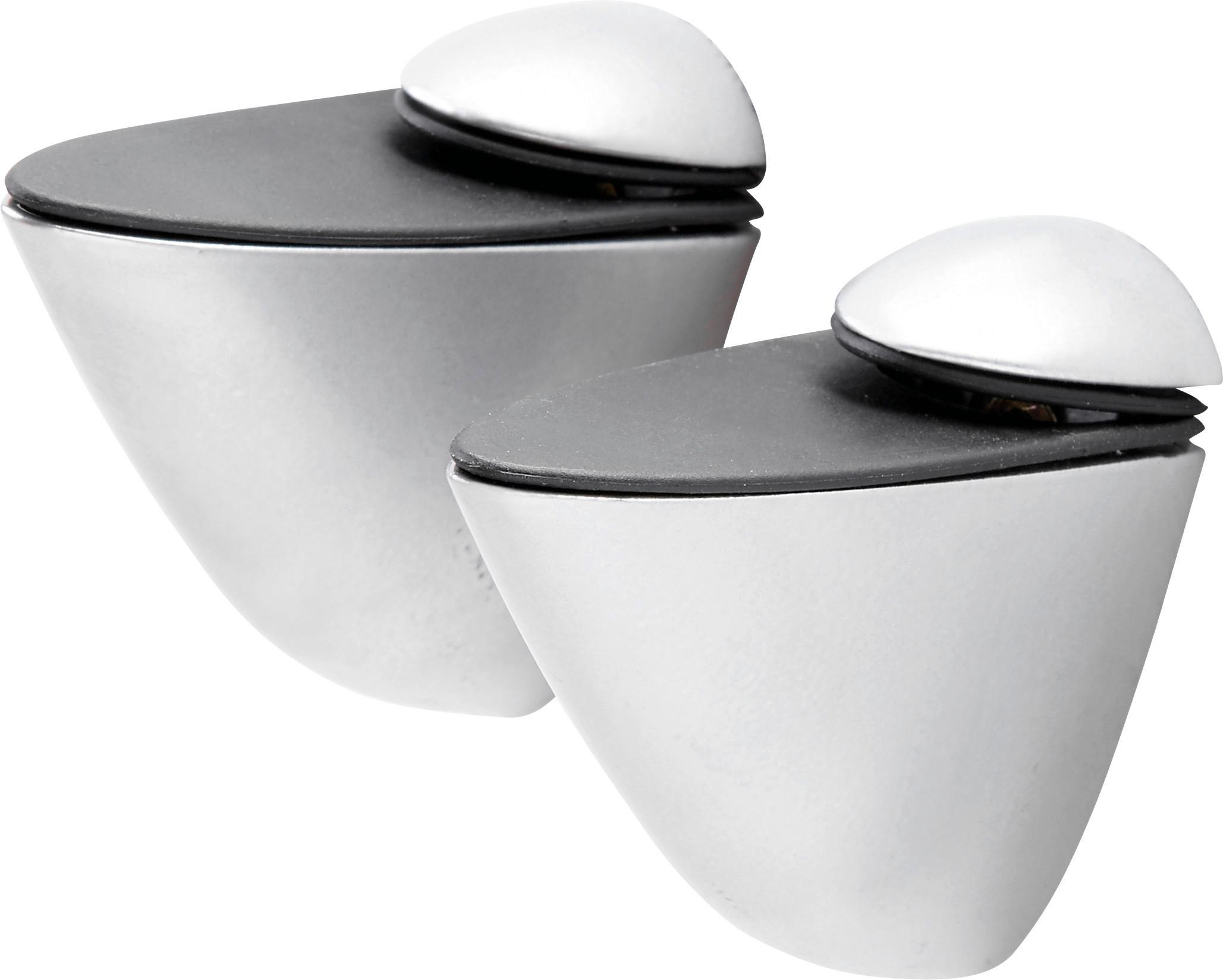 Stenski Nosilec X-tra 2, Srebrna - barve aluminija, Basics, kovina/umetna masa (7,6/5,5cm) - Homezone