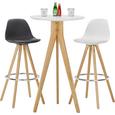 Bartisch Weiß/Braun Walnuss - Braun/Weiß, MODERN, Holz/Holzwerkstoff (60/100/60cm) - ZANDIARA