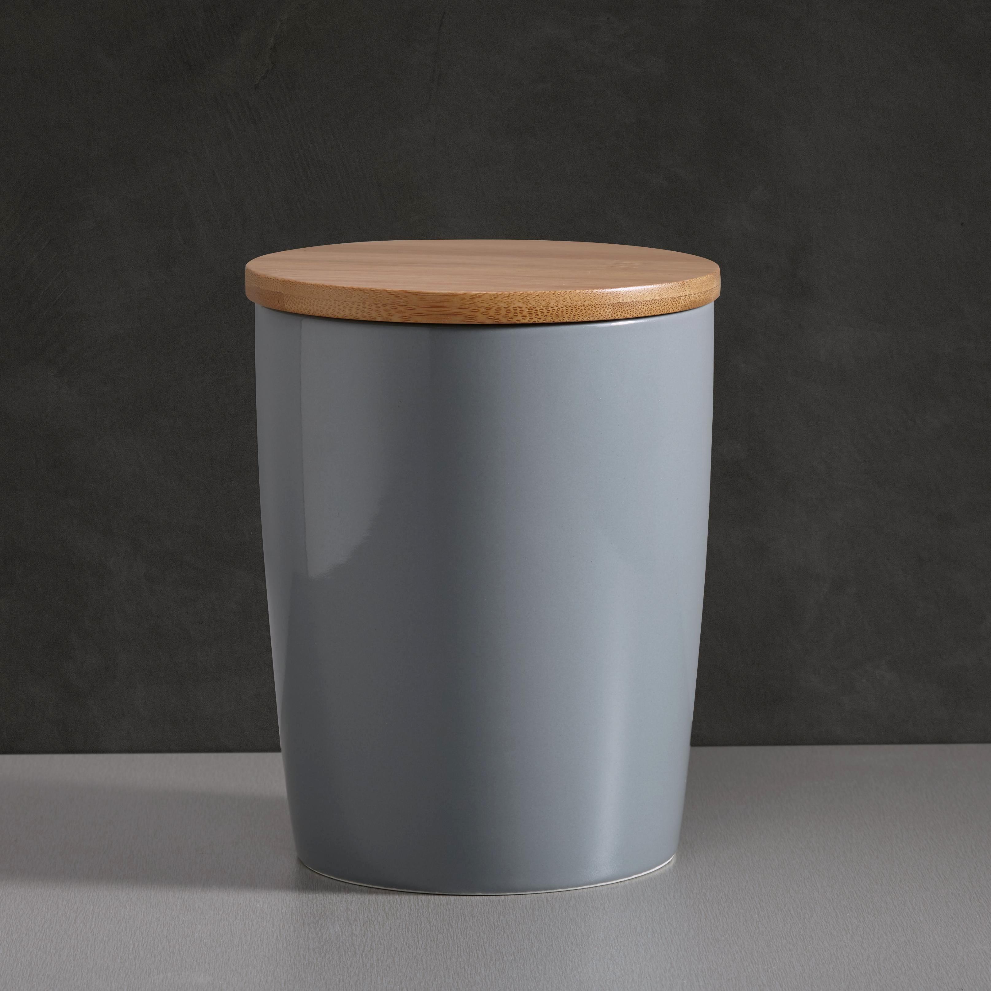 Prozellandose Haku mit Deckel - Naturfarben/Grau, MODERN, Holz/Keramik (13/17cm) - Bessagi Home
