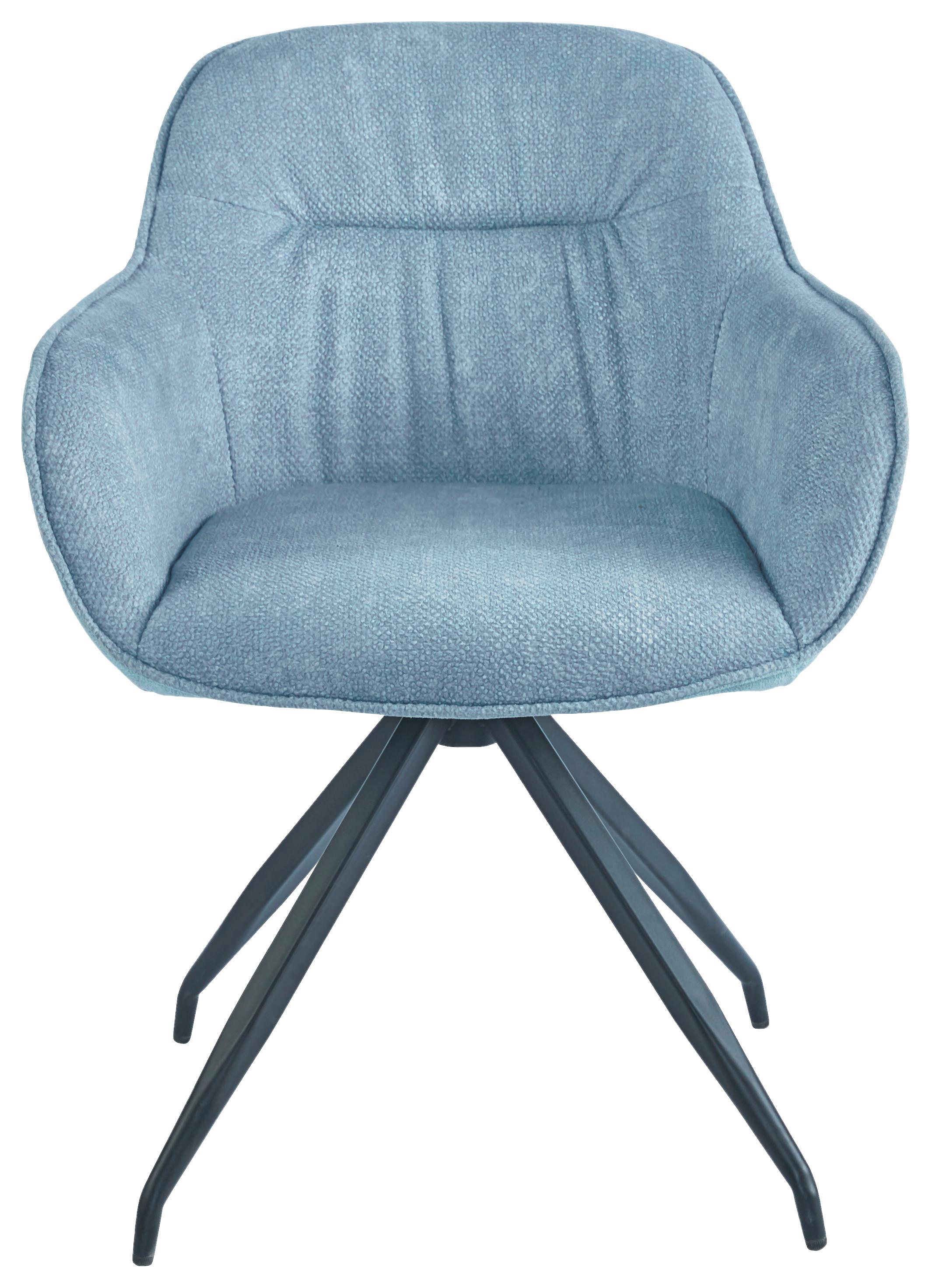 Naslanjač Nadja - modra/črna, Moderno, kovina/tekstil (62/83/63cm) - Mömax