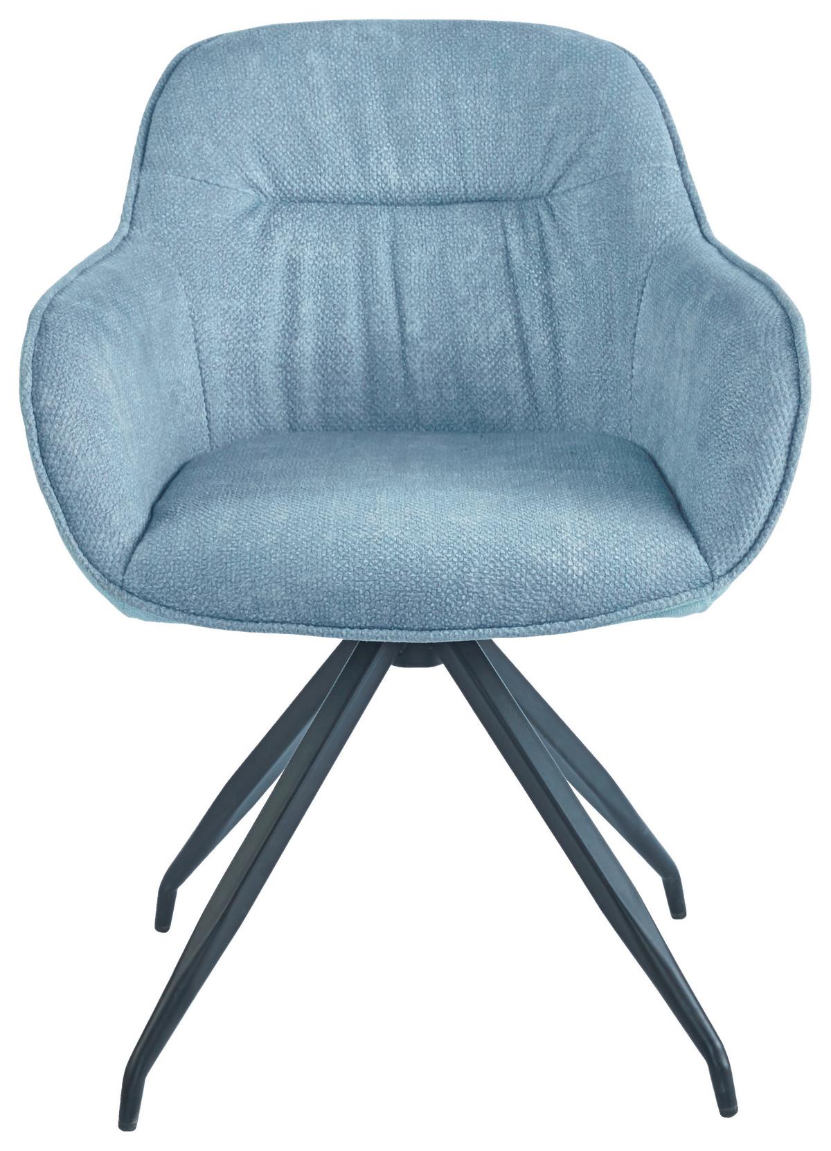 Armlehnstuhl Nadja in Blau - Blau/Schwarz, MODERN, Textil/Metall (62/83/63cm) - Mömax