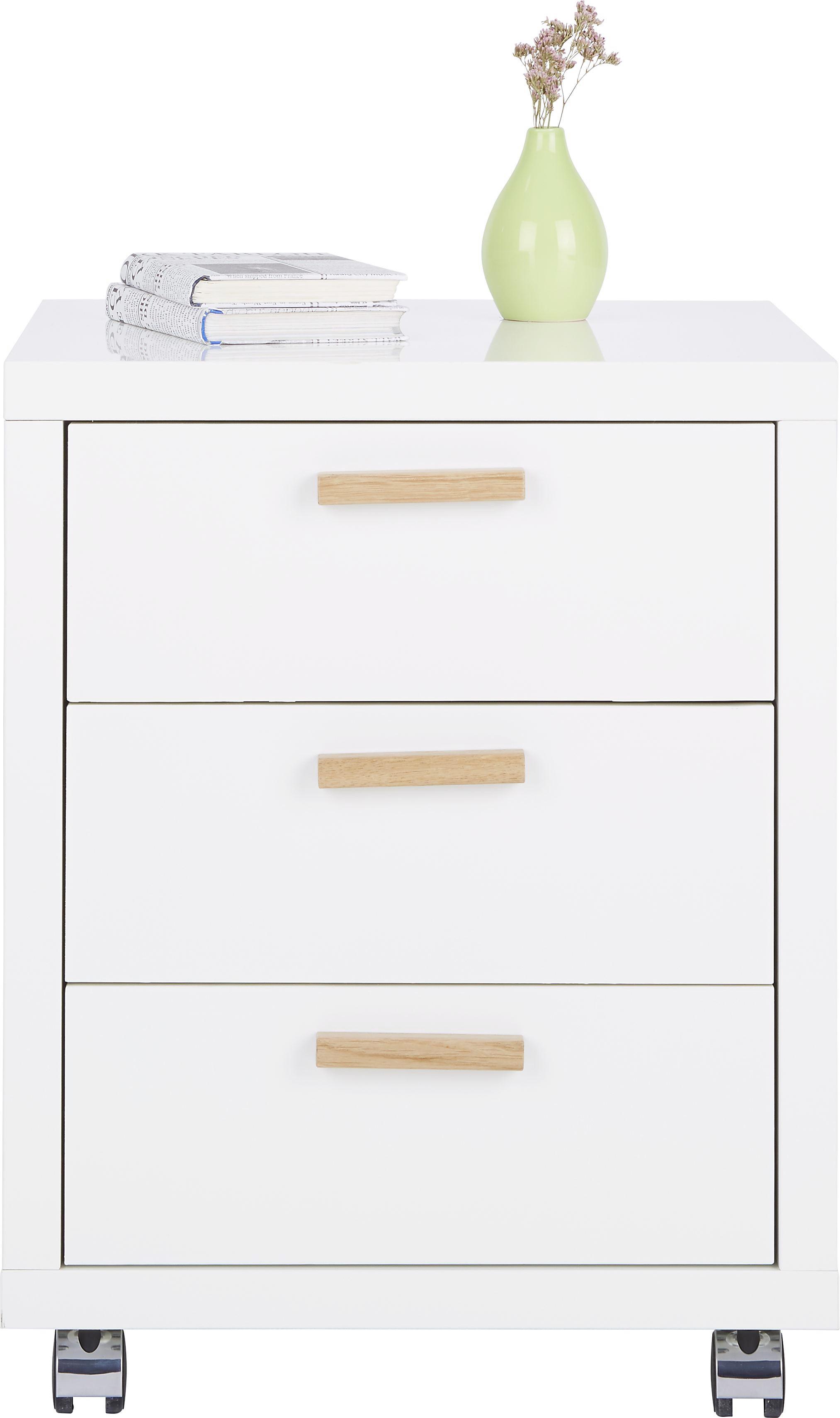 Rollcontainer Weiß - Eichefarben/Weiß, MODERN, Holz/Holzwerkstoff (49/62/52cm) - Premium Living