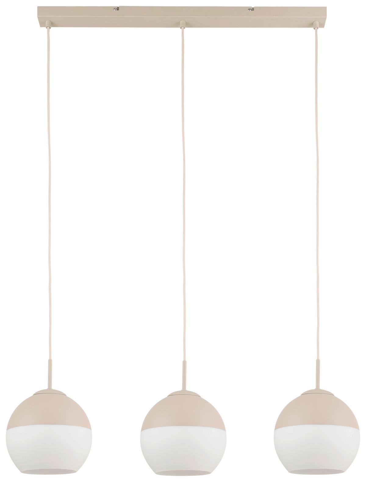 Hängeleuchte Ulla Sandfarben max. 60 Watt - Sandfarben, MODERN, Glas/Metall (90/20/120cm) - Mömax