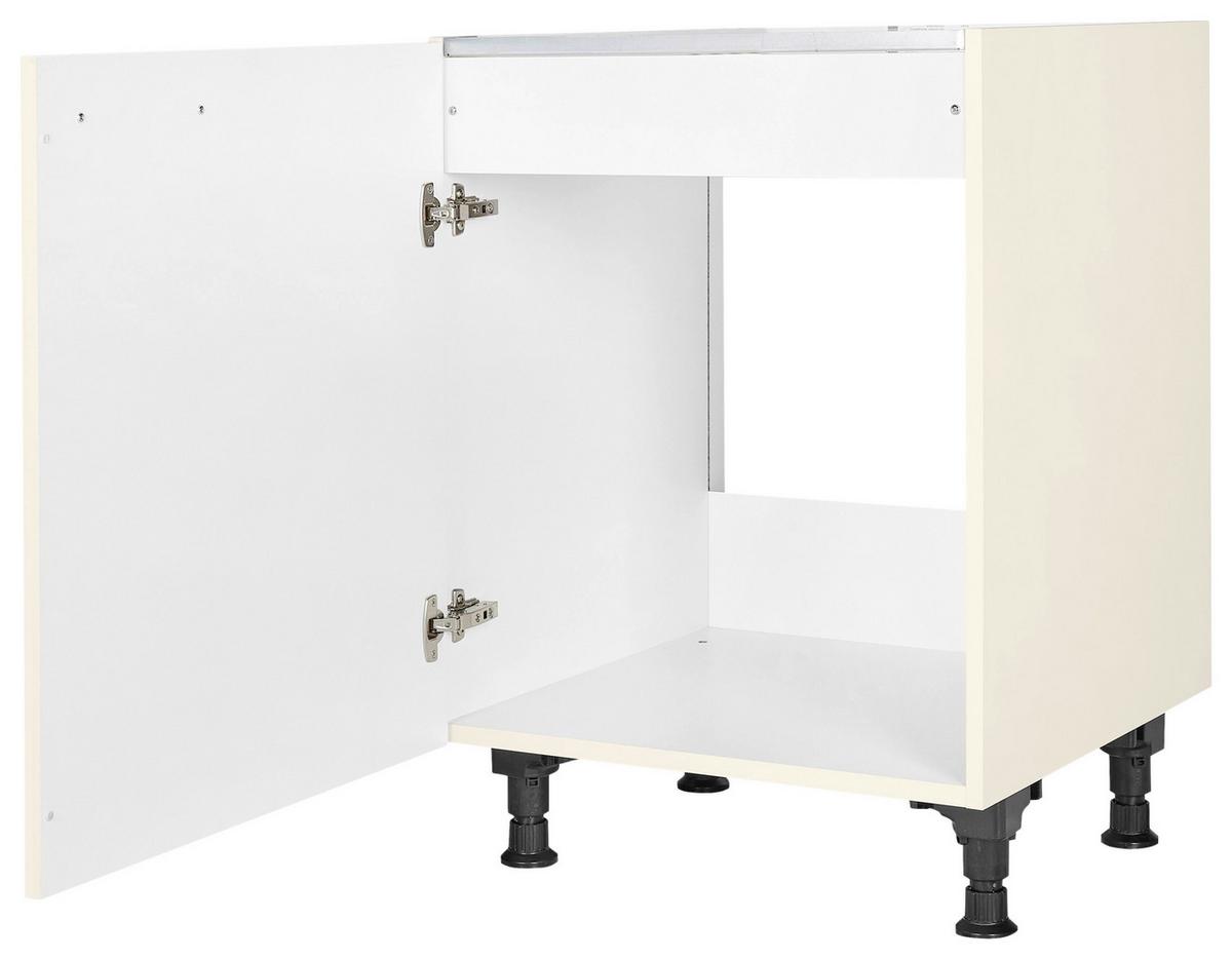 Spülenunterschrank Touch Magnolie - Edelstahlfarben/Magnolie, MODERN, Holzwerkstoff/Metall (60/87/56cm) - Nobilia