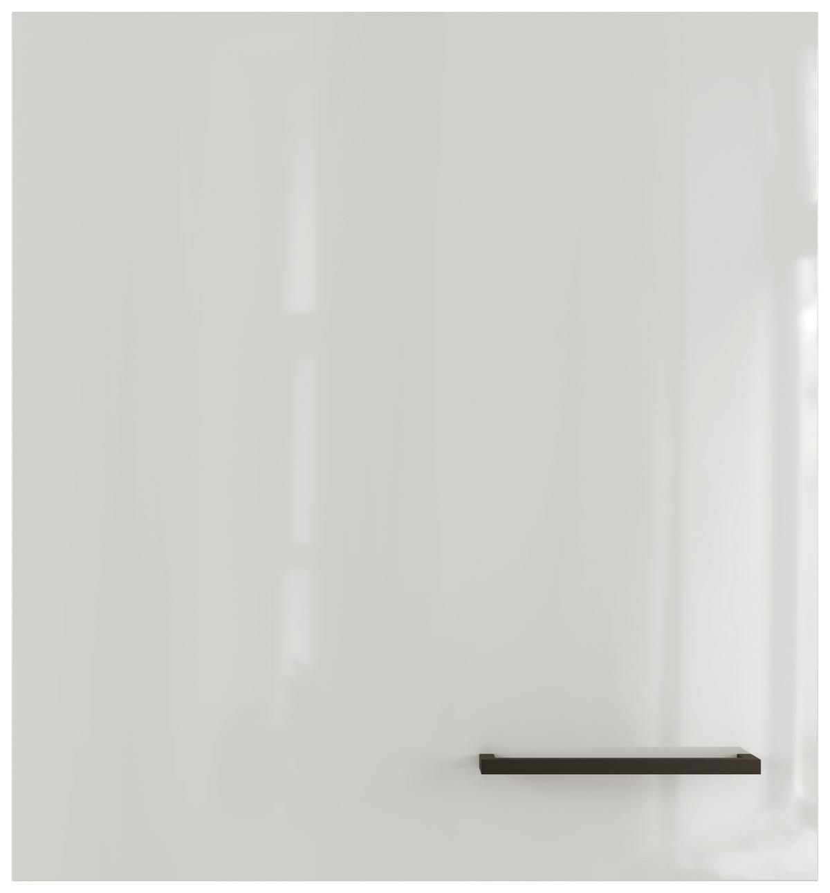 Küchenoberschrank in Lichtgrau glänzend - Schwarz/Grau, MODERN, Holzwerkstoff/Metall (50/54/32cm) - FlexWell