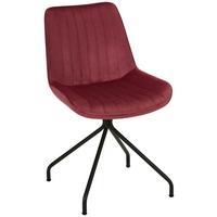 Stuhl aus Samt in Rot - Rot/Schwarz, Modern, Textil/Metall (50/83,5/51cm) - Mömax