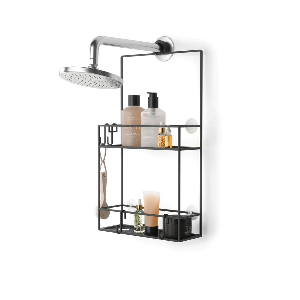 Duschregal Cubiko Schwarz - Schwarz, MODERN, Metall (31/11/61cm) - Mömax
