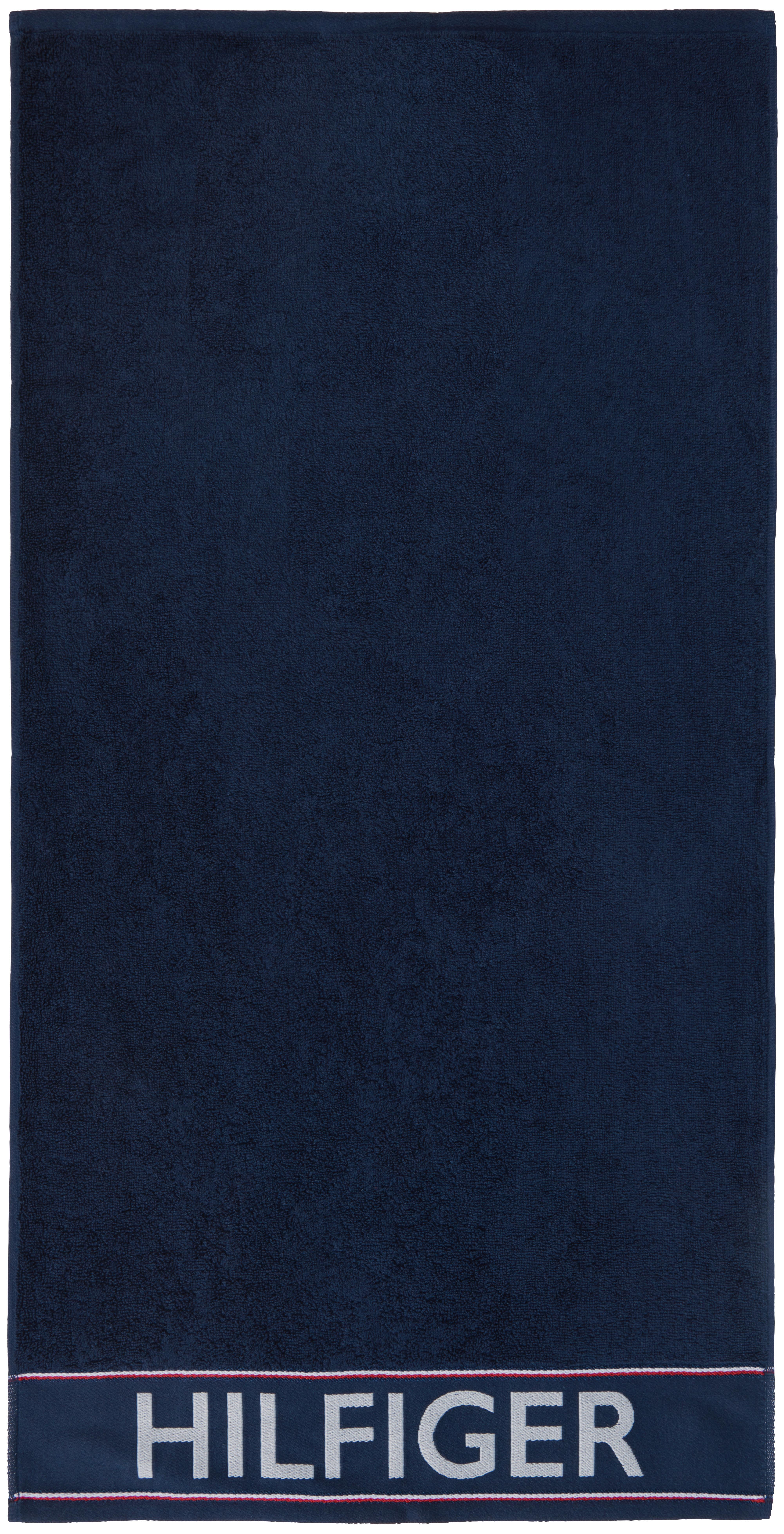 RĘCZNIK DEGREE - ciemnoniebieski, Basics, tkanina (50/100cm) - Tommy Hilfiger