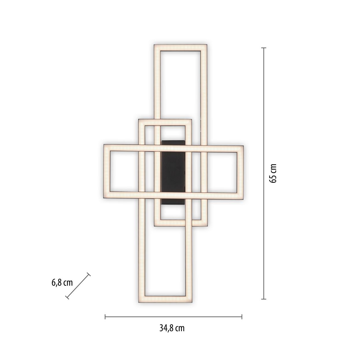 LAMPA SUFITOWA LED IVEN - czarny, Modern, tworzywo sztuczne/metal (65/34,8/6,8cm)
