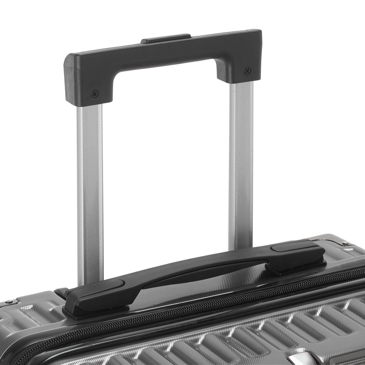 Reisekofferset Palermo Dunkelgrau, 3-tlg. - Dunkelgrau, KONVENTIONELL, Kunststoff - Mömax