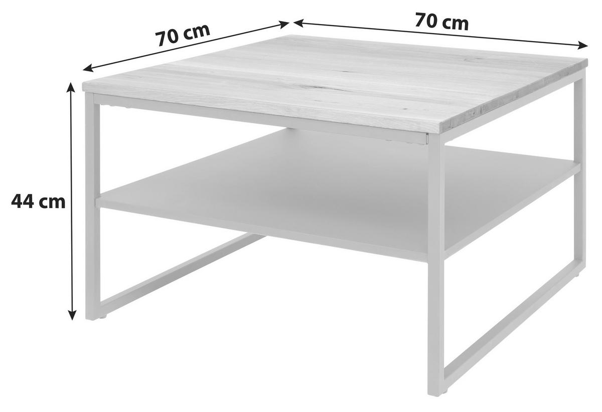 Klubska Miza Vermont 1, Hrast, Črna - črna/naravne barve, Moderno, kovina/leseni material (70/44/70cm)