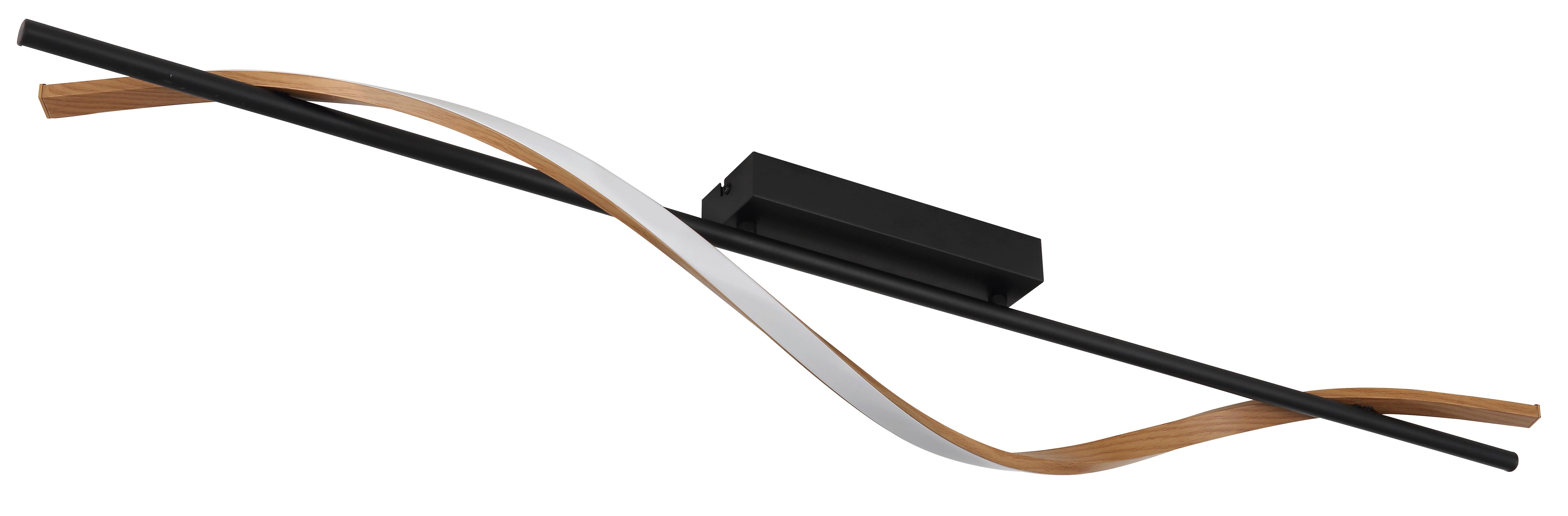 Led Plafonjera Watkins - bela/braon, Dizajnerski, metal/plastika (115/14/17cm) - Globo