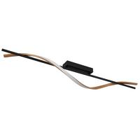 Led Plafonjera Watkins - bela/braon, Dizajnerski, metal/plastika (115/14/17cm) - Globo