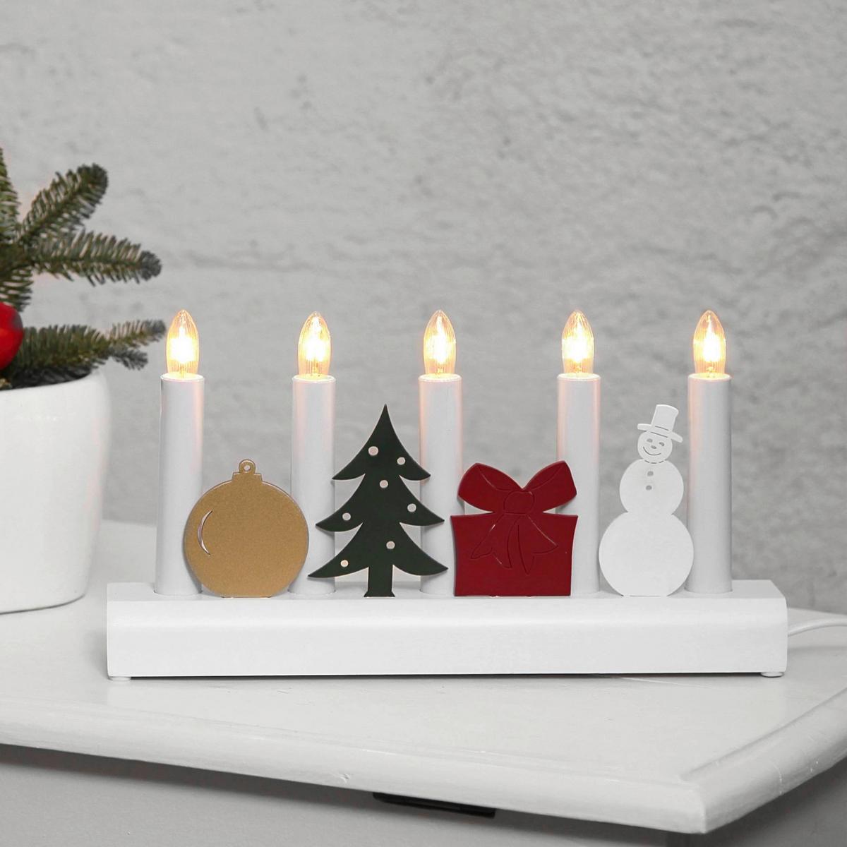 Led-dekoleuchte 271-31 Kerzenständer - Weiss, Basics, Holz/Kunststoff (28/6/15cm) - Eglo
