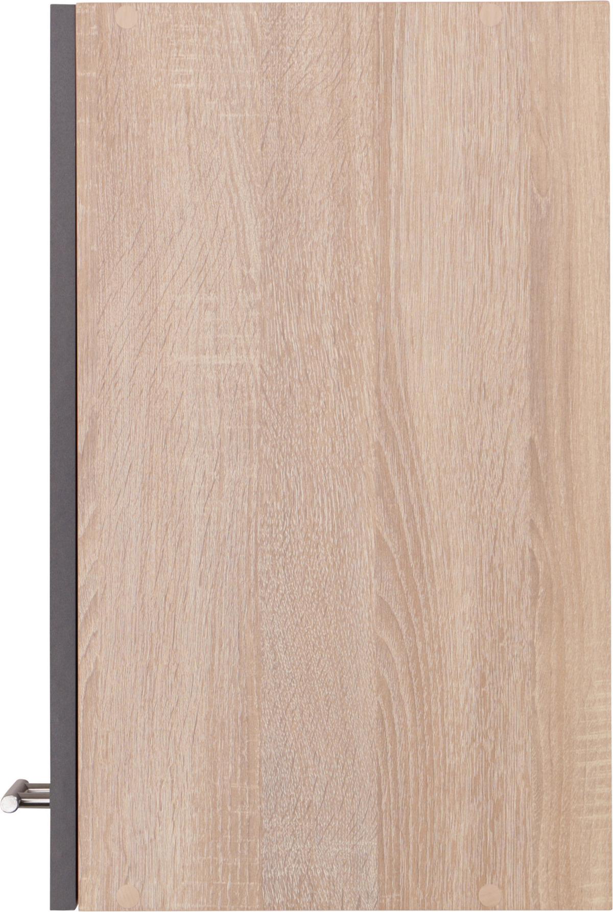 Kuhinjska Zgornja Omarica Merle, Barva Hrasta, Siva - srebrne barve/siva, Basics, kovina/leseni material (50/56,1/34,6cm) - Respekta