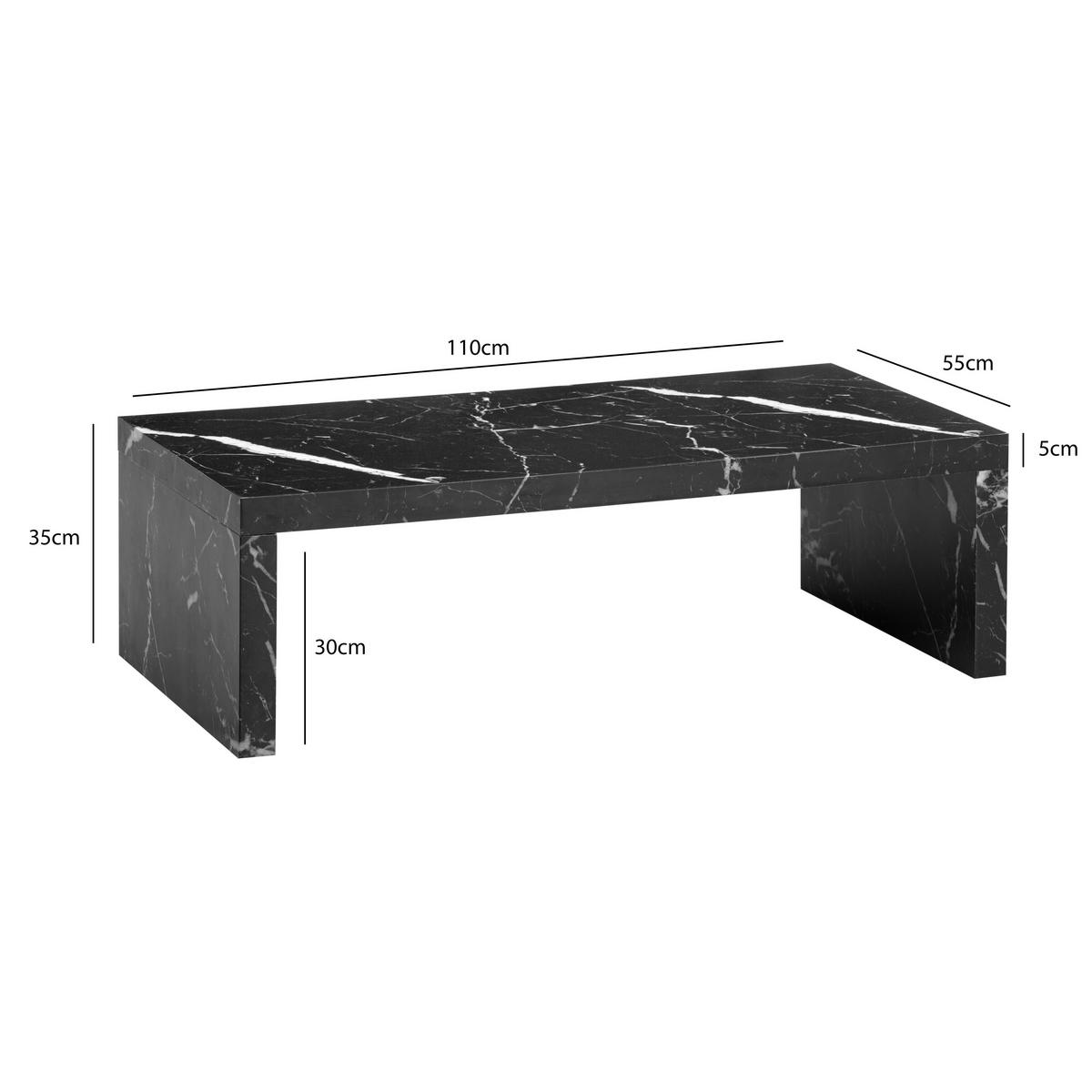 COUCHTISCH WL6.939 - Schwarz, Design, Holzwerkstoff (110/55/35cm) - Livetastic