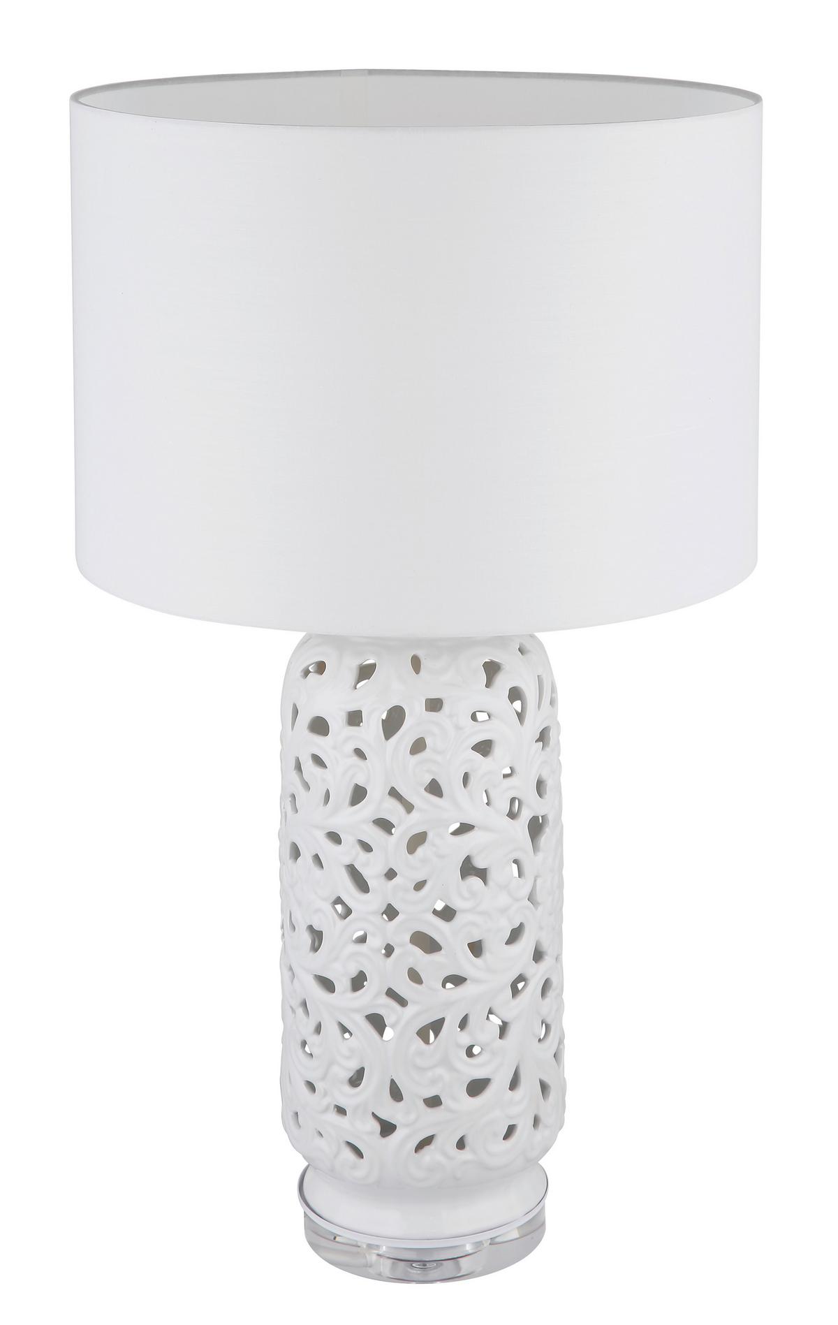 Namizna Svetilka 24144w - bela, Konvencionalno, tekstil/keramika (40/71cm) - Globo