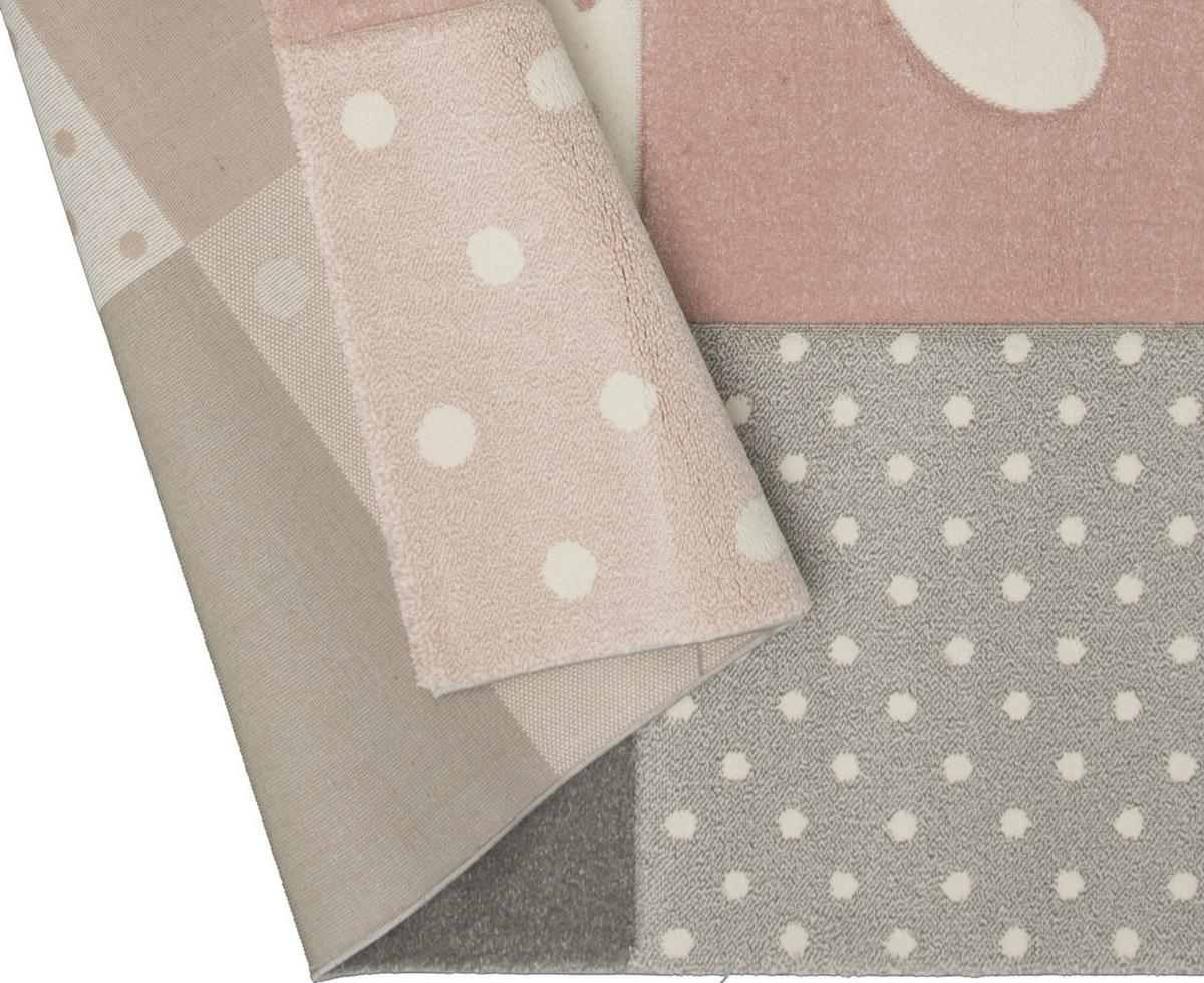 Kinderteppich Pastel Kids Grau/Hellrosa ca. 160x230cm - Hellrosa/Grau, Basics, Textil (160/230cm)
