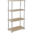 Etajeră Timilli 2 - culoare lemn stejar/culoare crom, Modern, compozit lemnos/metal (60/111,5/30cm) Etajeră Timilli 2 - culoare lemn stejar/culoare crom, Modern, compozit lemnos/metal (60/111,5/30cm)