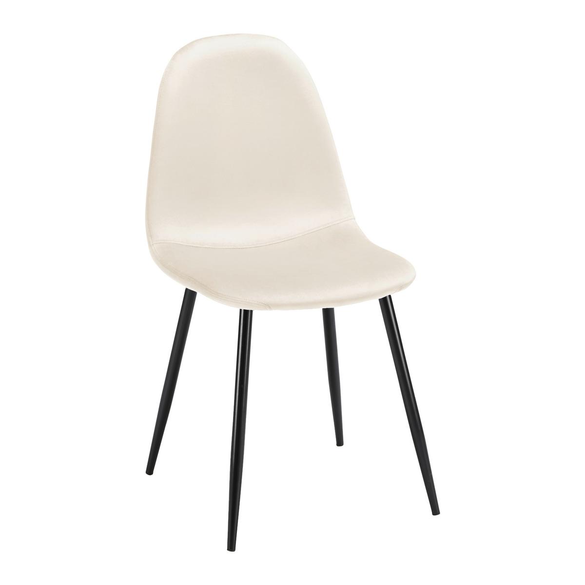 Stol Lio, Bež, Žamet - črna/bež, Moderno, kovina/tekstil (43/86/55cm) - Bessagi Home